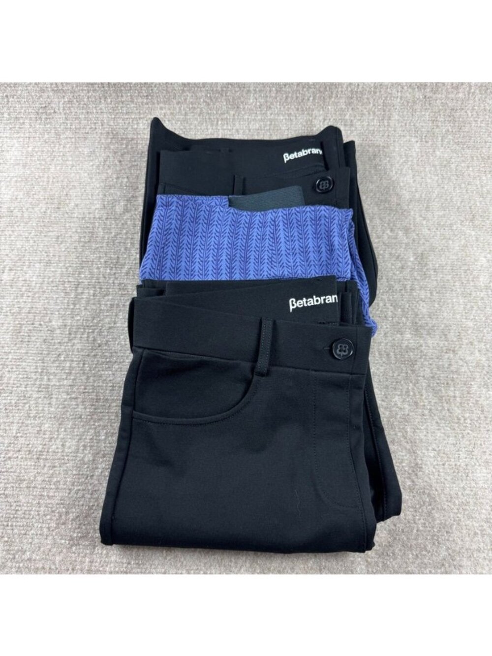Betabrand 3 Pair Lot MP Short Dress Pant Yoga Pants Printed Solid Workwear Comfy